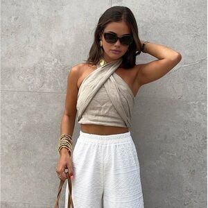 NWT Commense Linen Halter top